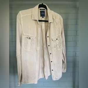 American Eagle soft boyfriend fit yellow flannel